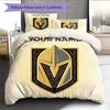 Custom Name,Vegas Golden Knights Pattern Bedding Home Decoration Birthday Gift ( 1 duvet cover + 2 pillowcase, without core),fan merchandise.