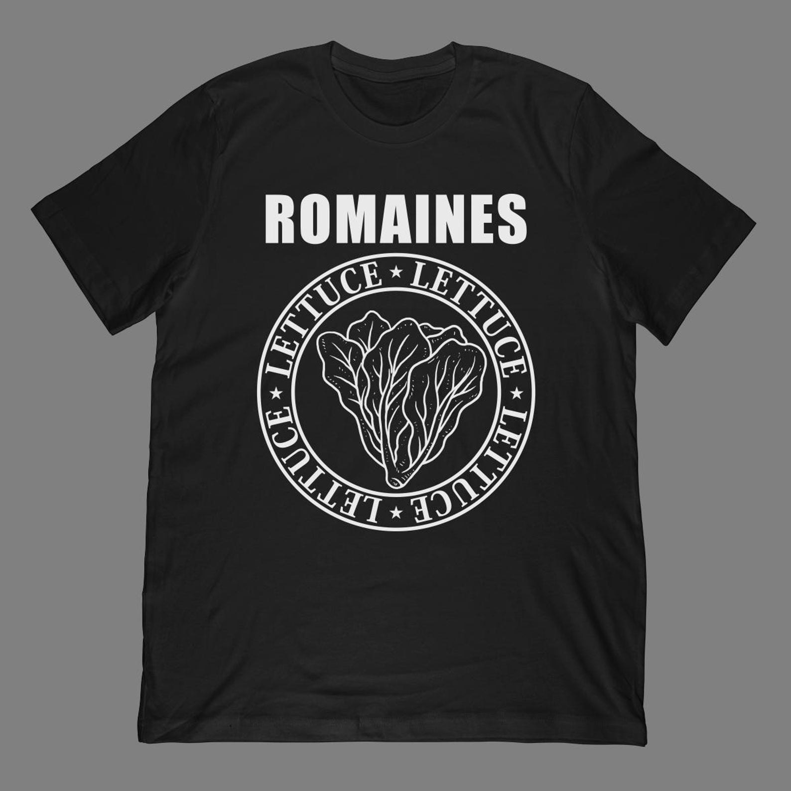 The Romaines T-Shirt | Romaine Lettuce Punk Rock Parody Logo S