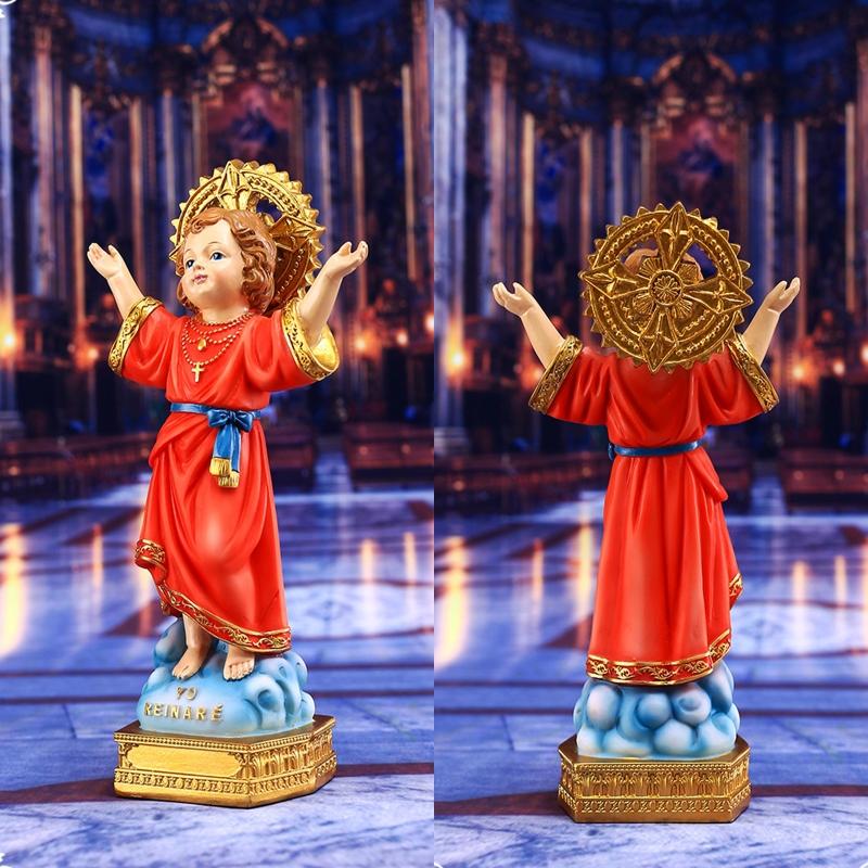 Statua Figurine Gesù Bambino Divino Divino 8 Pollici Statua Religiosa Decorazioni in Resina Scaffale Tavolo Espositore Decorazione
