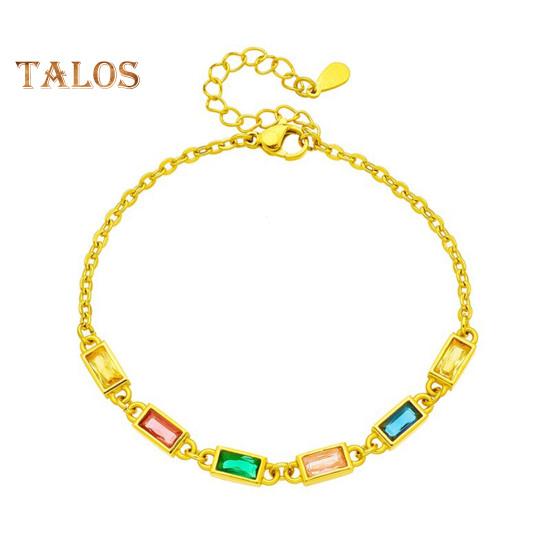 

Женский браслет, регулируемый, титановый, стальной, с драгоценными камнями, браслет-манжета, кубический цирконий, ювелирный аксессуар для женщин, леди золотистый