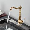 Antique Brass Bathroom Faucet Rotating Spout Basin Sink Mixer Tap Bathroom Kitchen Washing Faucet Washbasin Taps Kitchen Mixers