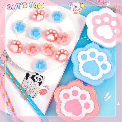 Kawaii Stationery Items Aesthetic Stationery Supplies Back To School Acsesories Cat's Paw Eraser Drawing Rubber Cute Things