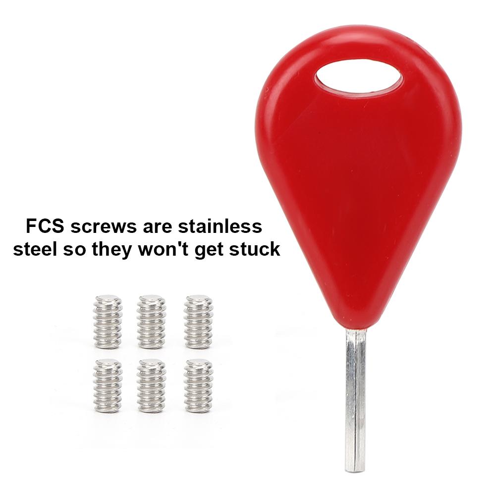 Surfboard Accessories Surf Fin Key Screws Set for FCS Fins Surfing Equipment(Red )