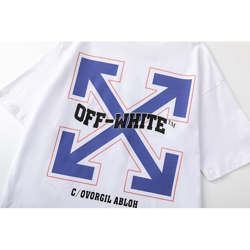 9062 Off-White 2025 Spring/Summer New Letter Printed Pattern Round Neck Hooded Short Sleeved T-shirt for Men and Women