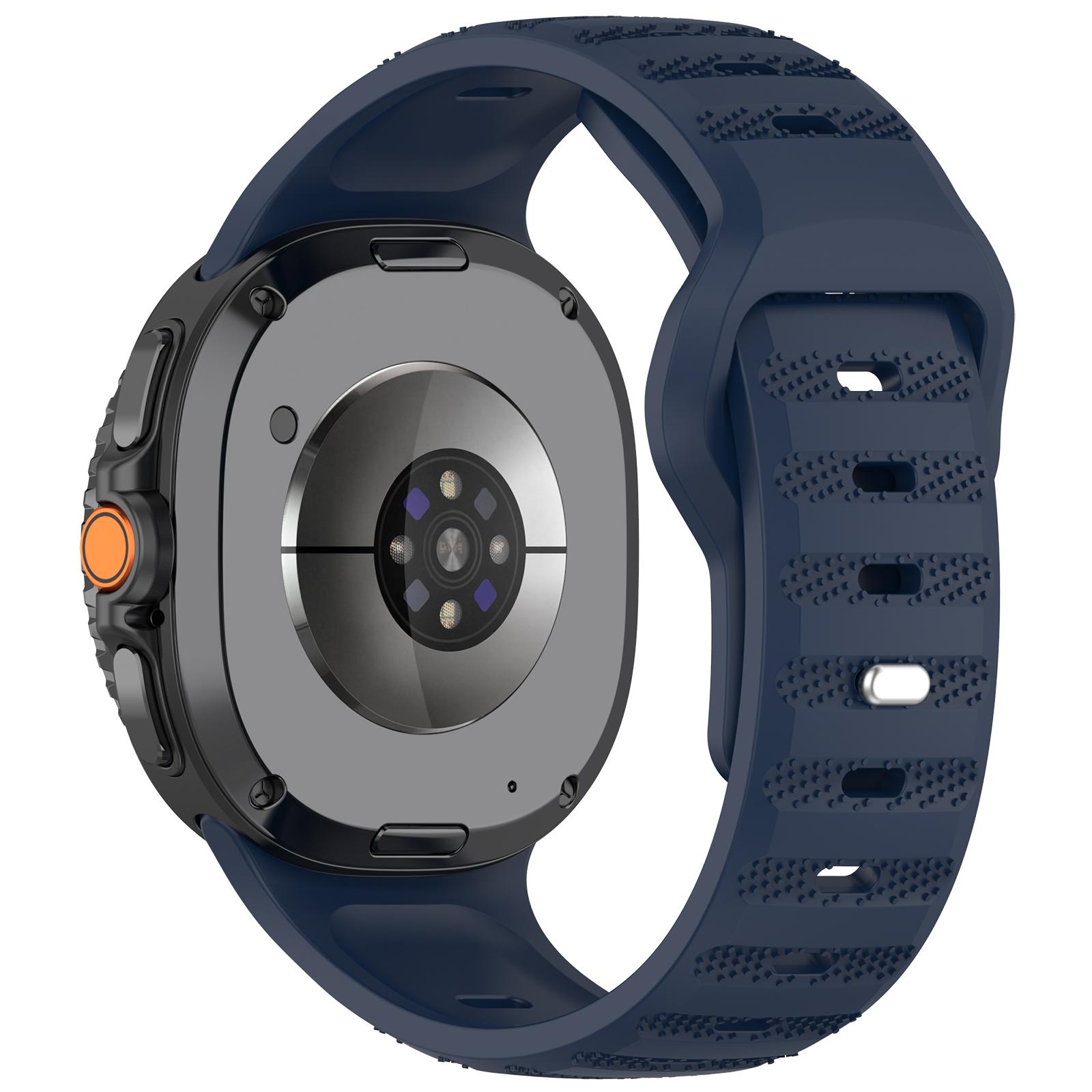 

Replacement Strap for Samsung Galaxy Watch8 44mm/40mm/Watch8 Classic 46mm Dot Pattern Silicone Watch Band Midnight Blue