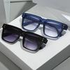 Lunettes de soleil carrées rétro personnalisées à grande face pour hommes matures, plaque texturée, protection solaire, best-seller
