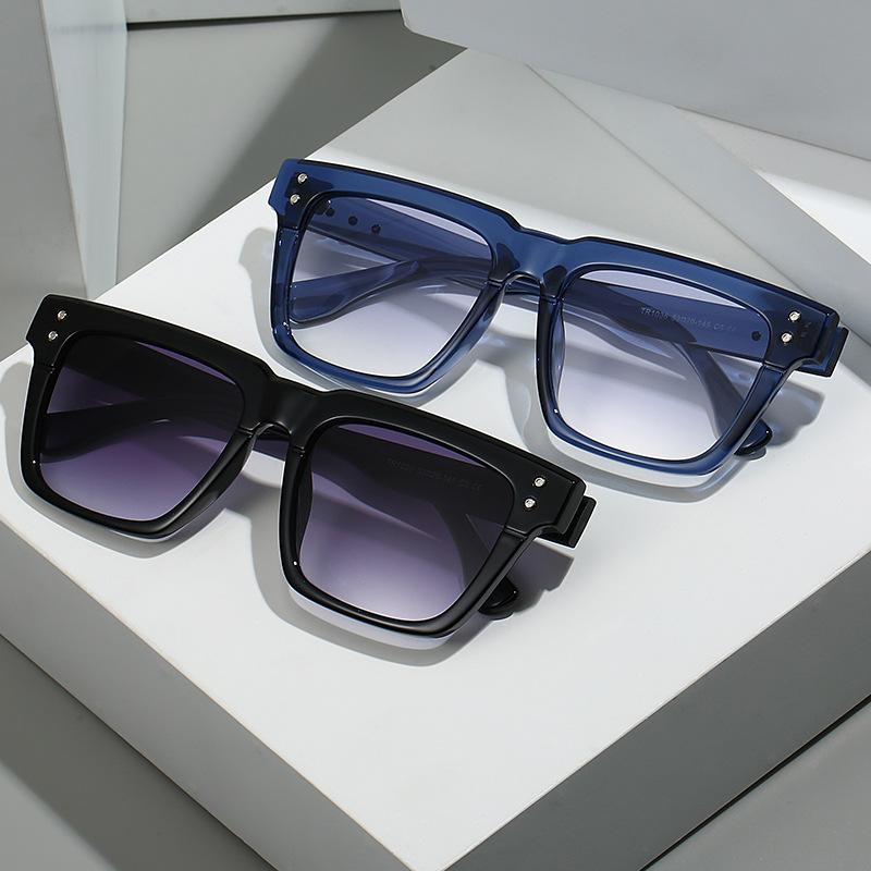 Lunettes de soleil carrées rétro personnalisées à grande face pour hommes matures, plaque texturée, protection solaire, best-seller