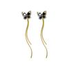 Korean super fairy butterfly long fringed stud earrings exquisite light luxury fashion commuting daily versatile personality women's ear jewelry