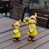 Small Ceramic Garden Statue Cute Girls Boys/Gnome/Pumpkin Fairies Sculptures for Outdoor Garden Yard Patio Lawn Decor