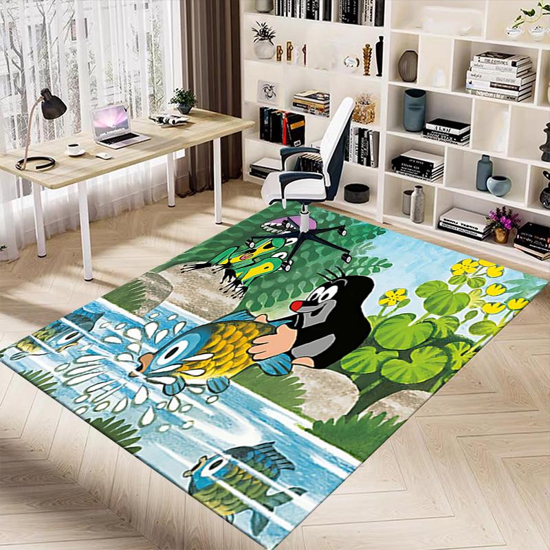 Fish Friends Carpet For Playroom Bedroom Living Room Sofa Home Decorkids Game Area Rug Nonslip Floor Mat