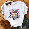 Women T Shirt Make Up Collection Lipstick Seaside T- Summer Lady Bird Owl Luxury T-Shirts