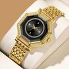 Women Quartz Watch Geometric Rhinestone Stainless Steel Waterproof Casual Banquet Dress Girls Watches