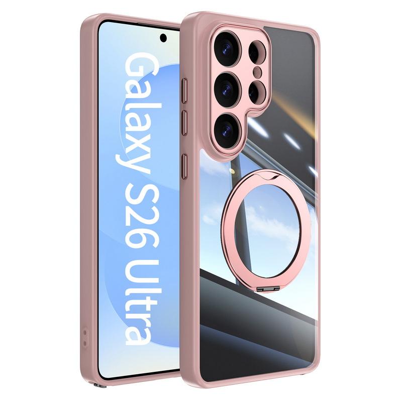 Coque Étui avec Support Anneau Magnétique Pour Samsung Galaxy A57 A37 A17 A56 A36 A26 A16 A06 5G S23 S24 Plus S25 FE Edge S26 Ultra Hybride TPU+PC Coque Arrière Transparente