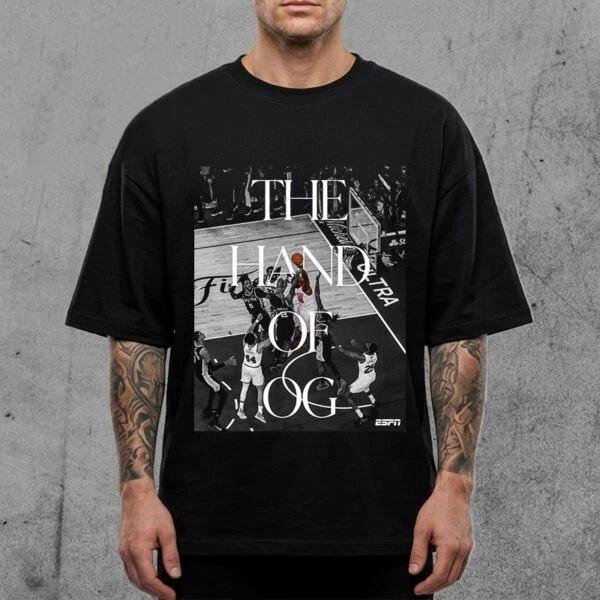OG Anunoby New York Knicks NBA Finals 2026 T Shirt The Hand Of OG Basketball Tee L