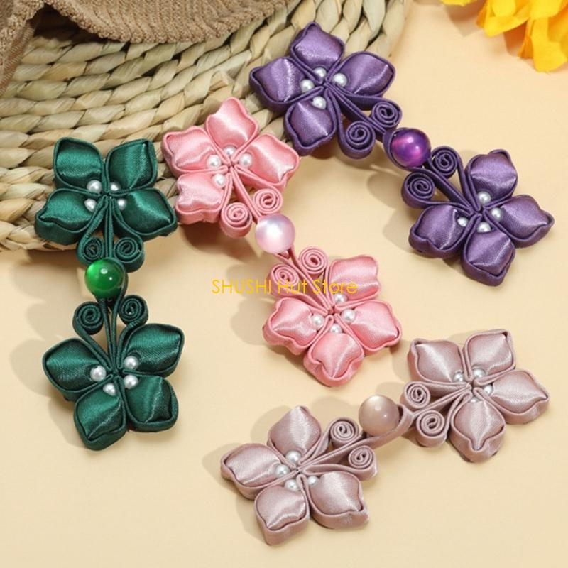 Cheongsam Buttons Cheongsam Cardigans Costume Outfit Sewing Chinese Closures Buttons Handmade Sewing Fasteners Closures D57B