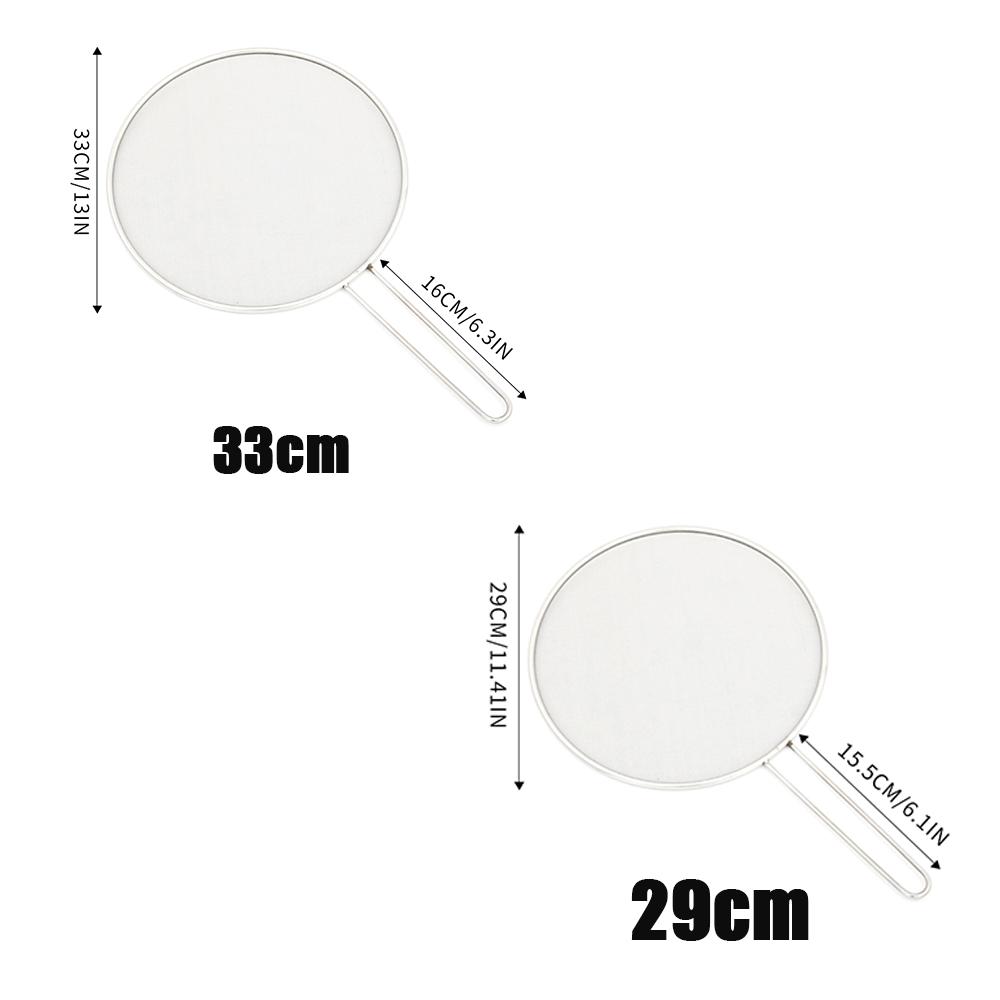 1pcs 29/33cm Stainless Steel Oil Splash Screen Circular Oil Shield Hollow Handle Anti Scald Used For Kitchen Deep Frying Cooking