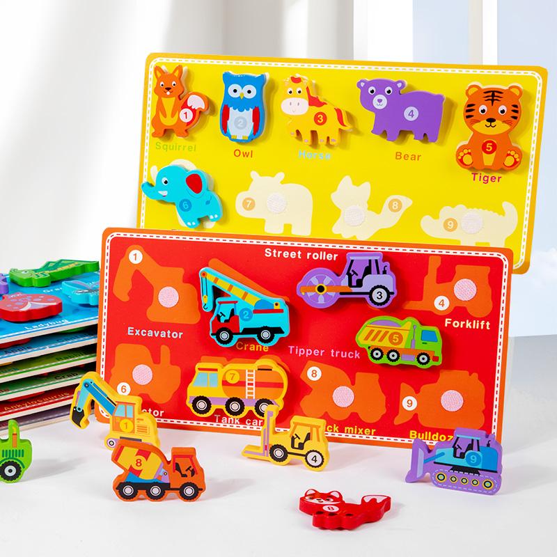 3D Puzzle Children's Early Education Toy Animal Transportation Velcro Sea Fruit Shape Funny DIY Paste Puzzle Toys Gifts for Kids