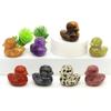 1.2" Little Duck Statue Natural Stone Reiki Healing Crystal Amethyst Tiger Eye Animal Figurine Gemstones Crafts Home Decor Gifts
