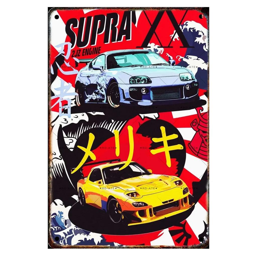 Plaque Metal Tin Signs Classic Cars Wall Decoration Vintage Art Posters Iron Painting for Man Cave Home Cafe Game Room Club Bar