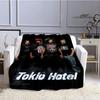 Coperta stampata retrò della band Tokio Hotel, coperta calda in flanella morbida e confortevole, biancheria da letto per casa, viaggio, regalo di compleanno