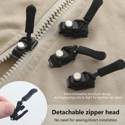 6Pcs Universal Instant Zipper Repair Substituição Kit Durável Fix Zipper Deslizante Dentes Resgate Parafuso Cabeça de Zíper