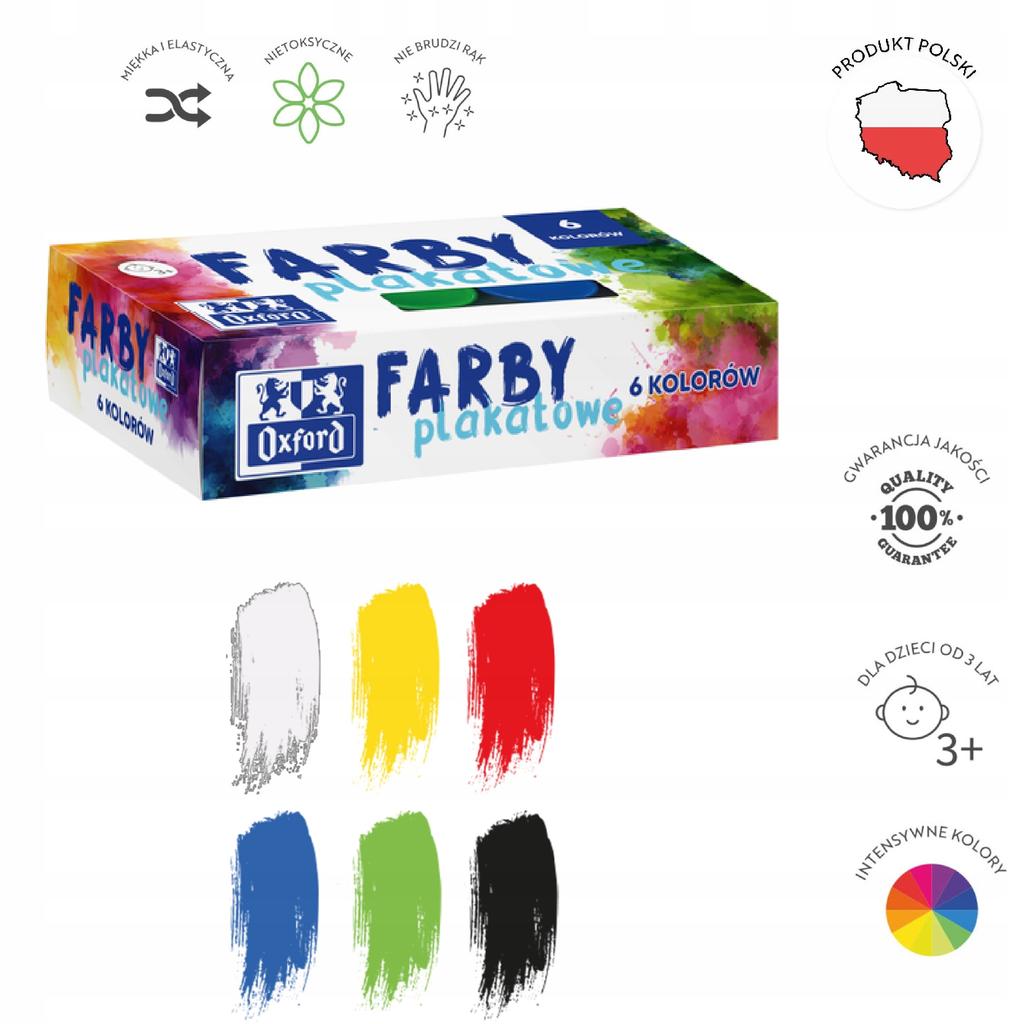 FARBY PLAKATOWE 20ml 6 KOLORÓW OXFORD 400167103