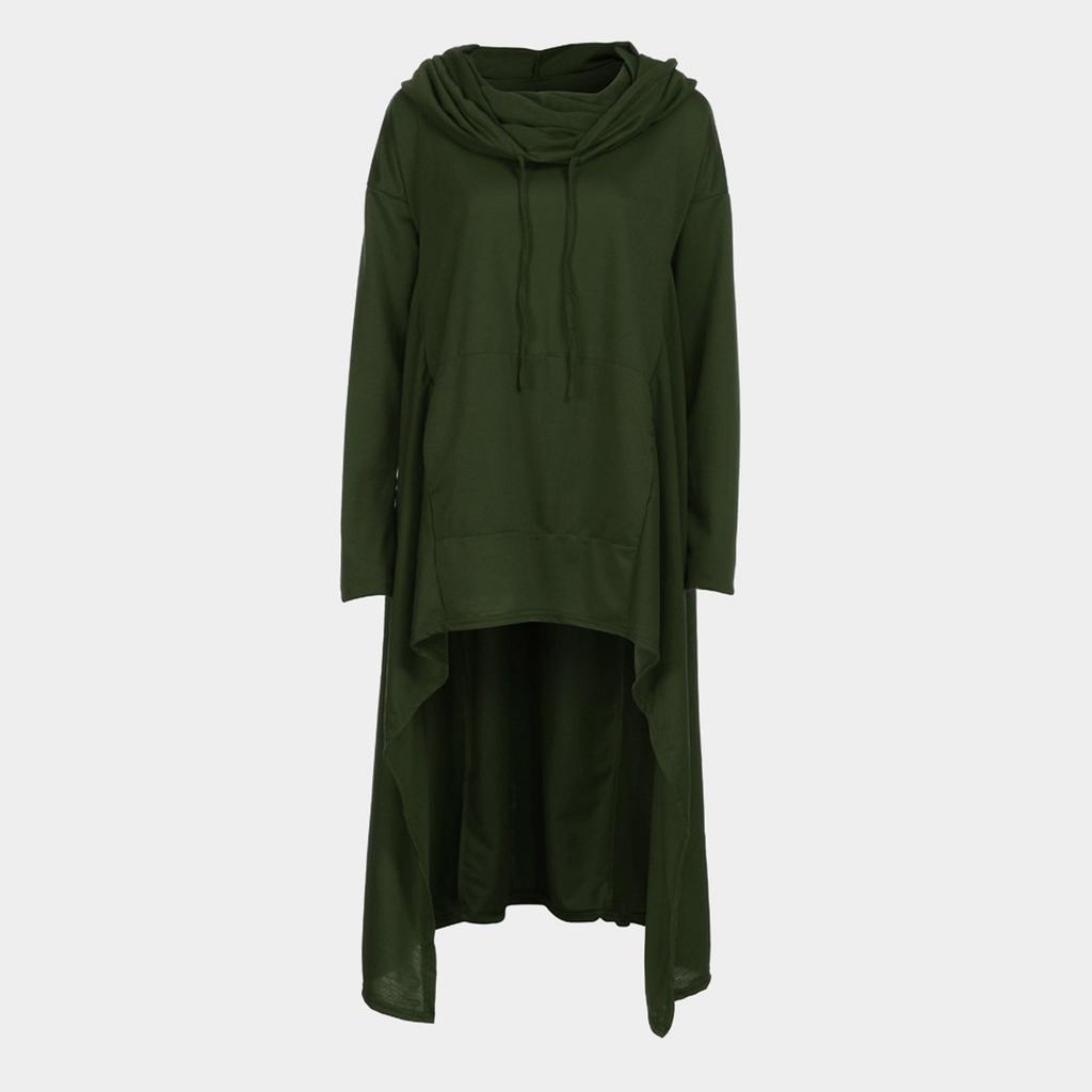 Women Plus Size Long Sleeve Hood Tops Sweatshirt Sweater Irregular Blouse