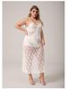 Yaoting Plus Size Lace Patchwork Ice Silk Camisole Nightgown