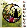 Pet Remembrance Gift Memorial Suncatcher Angel Cat Dog Sun Catcher Panel Stained Glass Tribute Ornament Window Hanging Ornaments Loss Sympathy