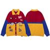 American Vintage Color Block Cat Embroidery Knit Cardigan Loose Fit Couples