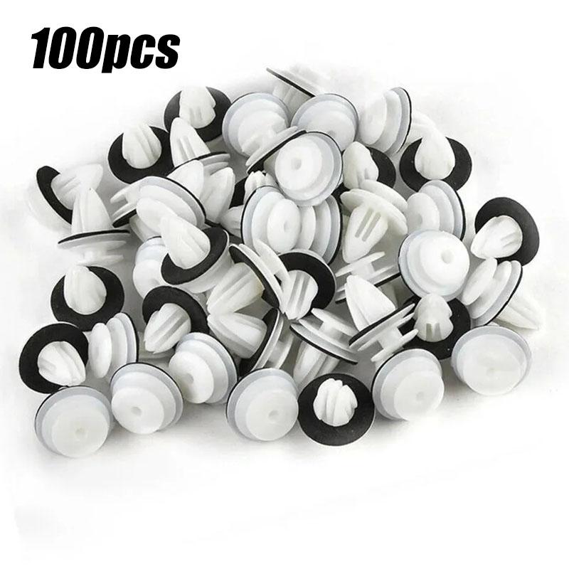 Universal Auto Fastener Clips Retaining Door Plate Decoration Bumper Clip Interior Trim Fender Screw Rivet Fastener Buckle 100pcs