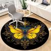 1pc Butterfly Ornament Chair Carpet for Office, Round Non Slip Durable Large Size Office Carpet, Suitable for Office