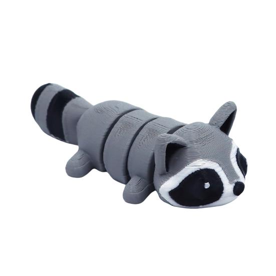 3D Printed Raccoon Ornament Flexible Articulated Raccoon Toy Mini Raccoon in Trash Can for Animal Collectors Kids Gift