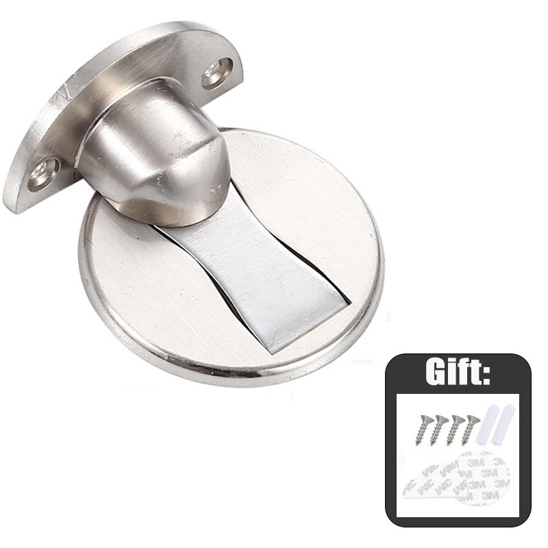 ZIShan Punch-free Invisible Strong Magnetic Ground Touch Anti-collision Zinc Alloy Punch-free Door Buckle Windproof Doorway Stopper for Home