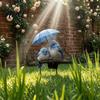 Waterproof Garden Stakes Blue Birds Stake Couple with Umbrella Yard Art Gifts for Bird Lovers Outdoor Ornament Lawn Flower Bed Decor Decoration