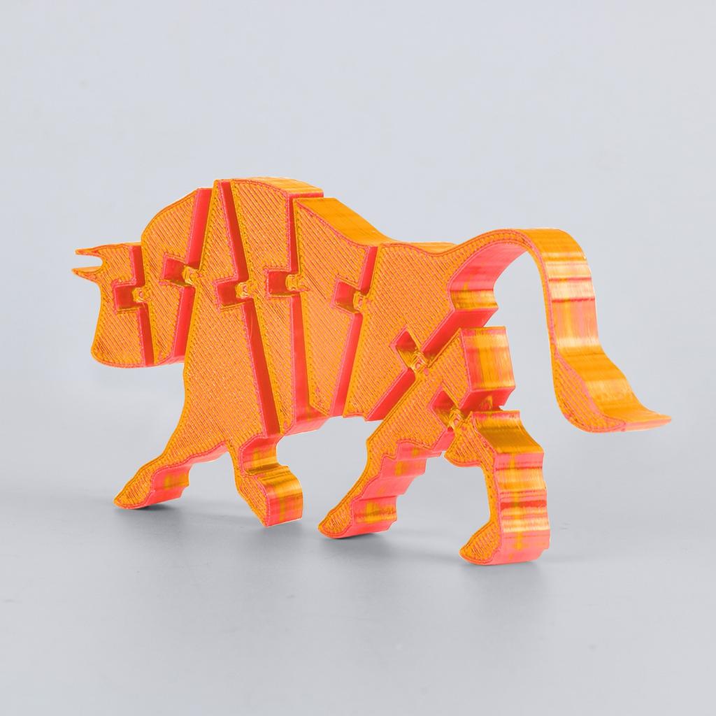 3D Printing Cattle 3D Printing Articulatedworm Toy Adult Children's Toy Mysterious Cattle Toy