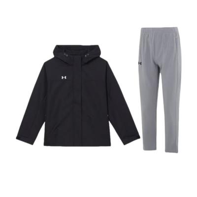 Solid Color Versatile Outdoor Training Fitness Woven Hooded Jacket And Long Pants Casual Sports Set 23600703-014+-23600402-001