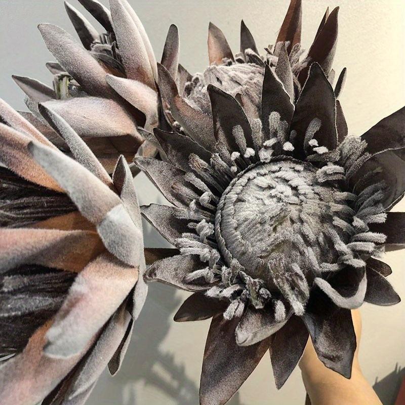 1Pc Simulation Single Dried King Protea Flower, for Wedding Home Decoration Holiday Decoration Valentine's Day Gift Birthday Gift
