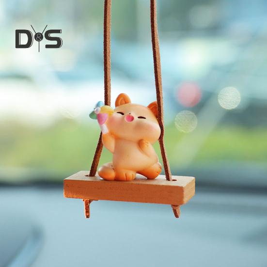 Cartoon Bär Hängendes Ornament Rückspiegel Dekoration mit Lanyard Einfache Installation Auto Innen Anhänger