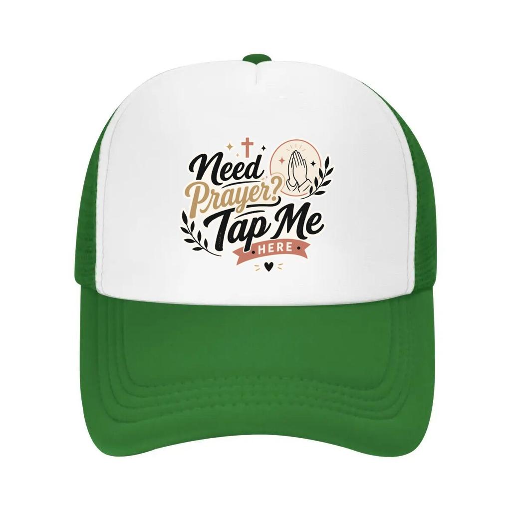 Tap Me For Prayer Faith Design Mesh Baseball Cap Casual Hat Outdoor  For Womens Unisex FeUnisex
