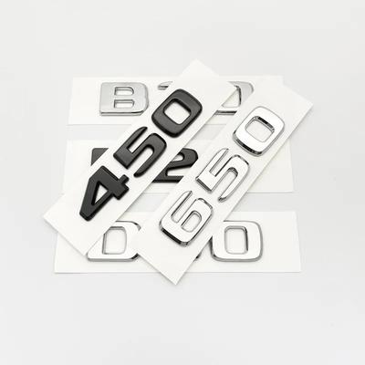 Zilver Zwarte Letters B20 B30 D30 450 650 ABS Embleem voor Mercedes Benz Brabus C W203 W204 W205 Coupe Auto Kofferbak Badge Logo Sticker