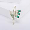 Elegant Crystal Brooch Pins for Women Bell Orchid Shiny Rhinestone Corsage Fashion Wedding Party Jewelry Best Gift