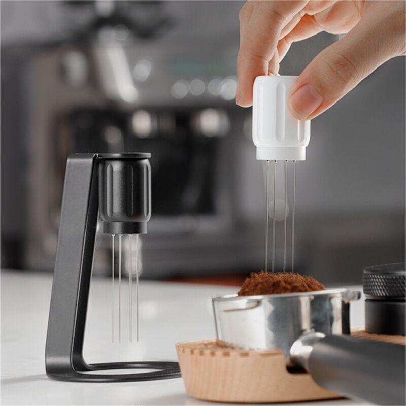 WDT-Werkzeug Espresso Kaffee-Rührer Professionelles Werkzeug Kaffee-Verteilnadel Espresso-Mischer mit Magnetischem Ständer