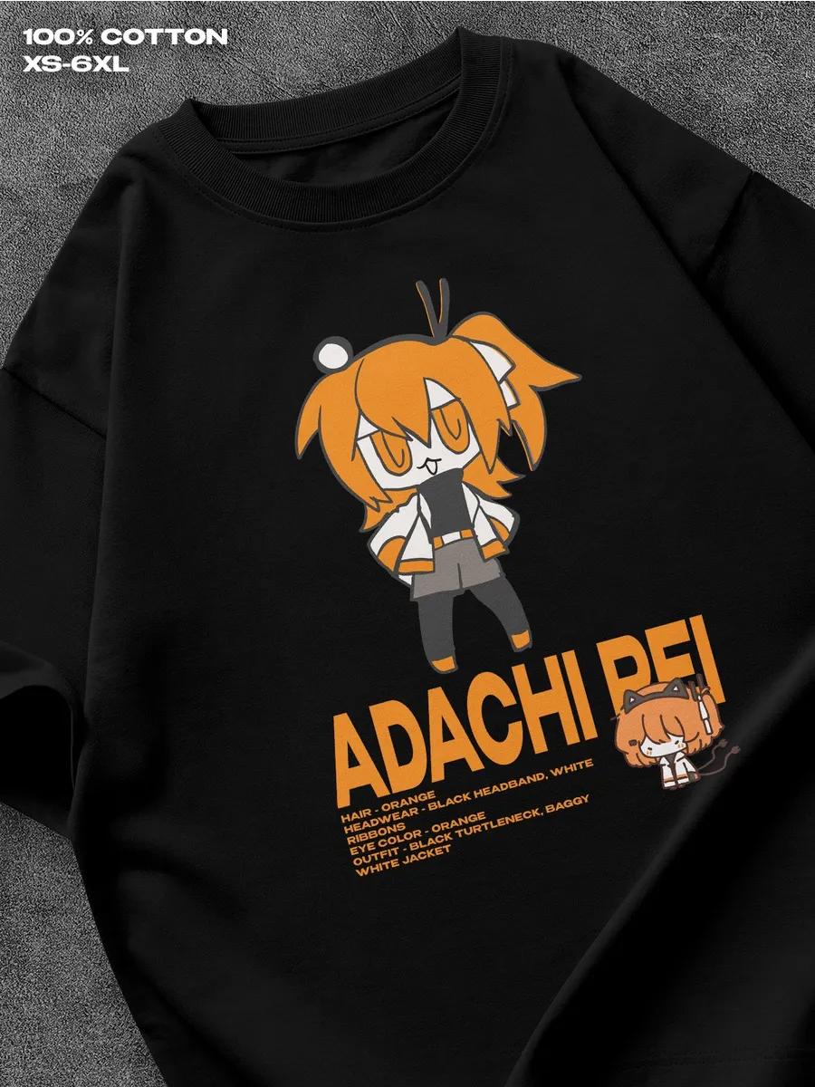 

Черная футболка Rei Adachi Мужская футболка Женские футболки с принтом букв Футболка с коротким рукавом Повседневная уличная футболка Топ M