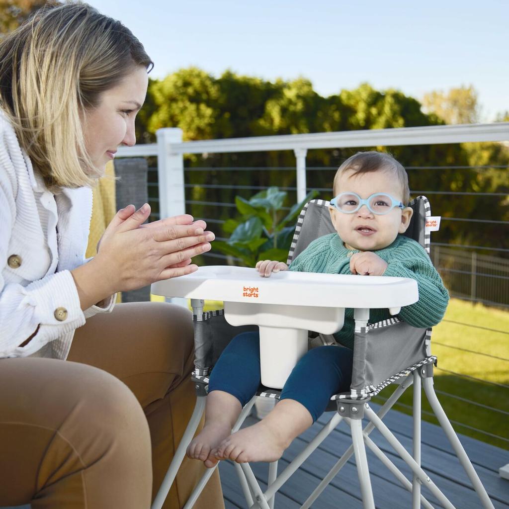 Highchair Bright Starts Pop N Dine Grey