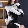 Autumn Fashion Cashmere Knitted Sweater Women Round Collar Pathcwork Color Pullover Winter Wool Sweater Tops Loose Clothes 28229