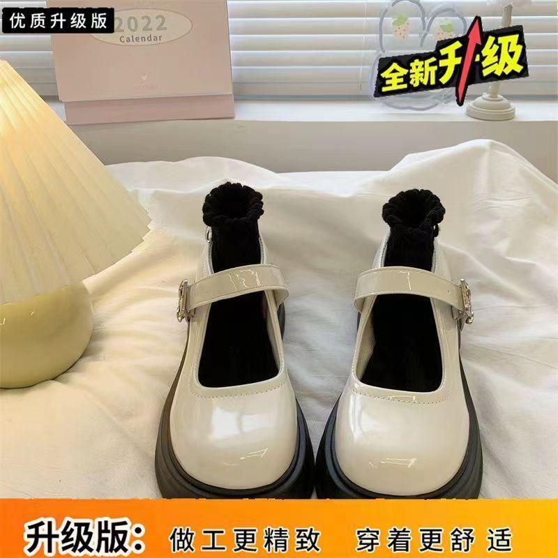 

New summer fried street high-value Mary Jane shoes solid color versatile college style thick-soled small leather shoes 40