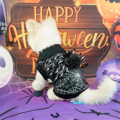 Dog Sweater Cat Pet Clothes Dog Fleece Sweatshirt Puppy Apparel Halloween Costumes Spider Black