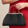 Pleated Evening Banquet Bag Large Capacity Ladies Clutch Bag Mini Shell Pattern Handbag  Women