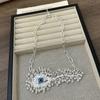 Gorgeous Eye Pendant Necklace Rhinestone Chunky Necklace Show Eye Pendant Brooch  Fashion Show